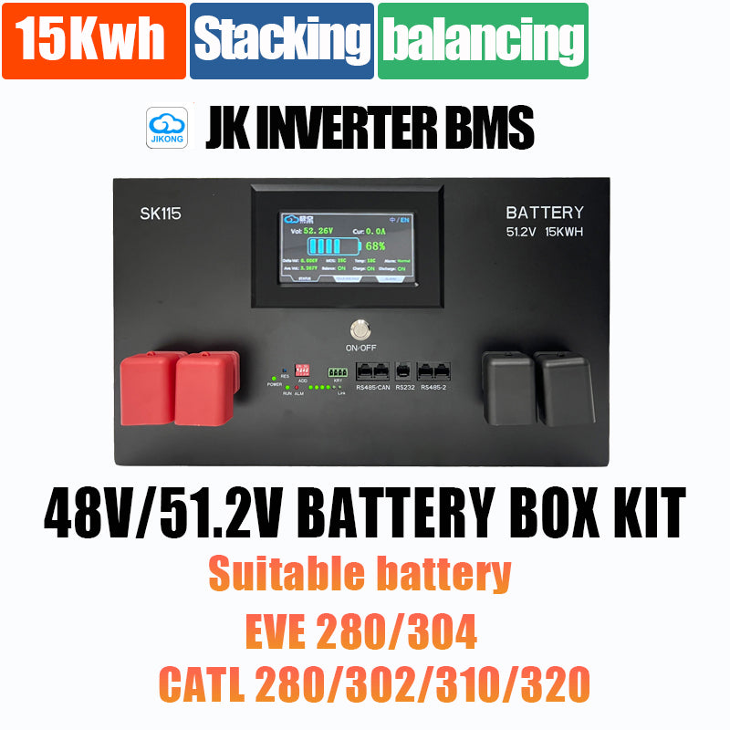 Yfbattery 48V 51.2V LiFePO4 DIY Battery Box 16S 200A  JK Inverter BMS 2A Active Balancer