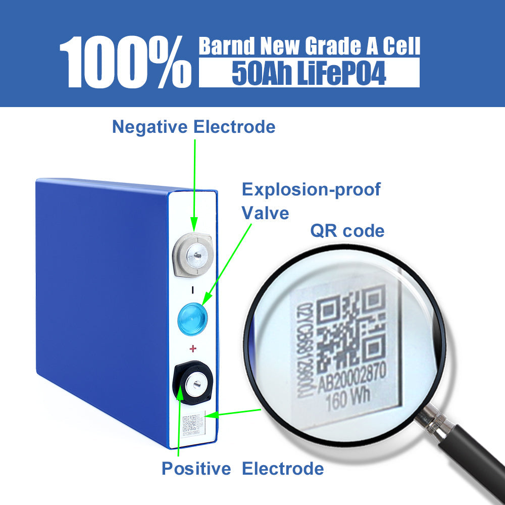 Lifepo4 LF50K Grade A Battery Cell  Original Rechargeable  For DIY 12V 24V 48V Pack Solar Energy Storage RV EV