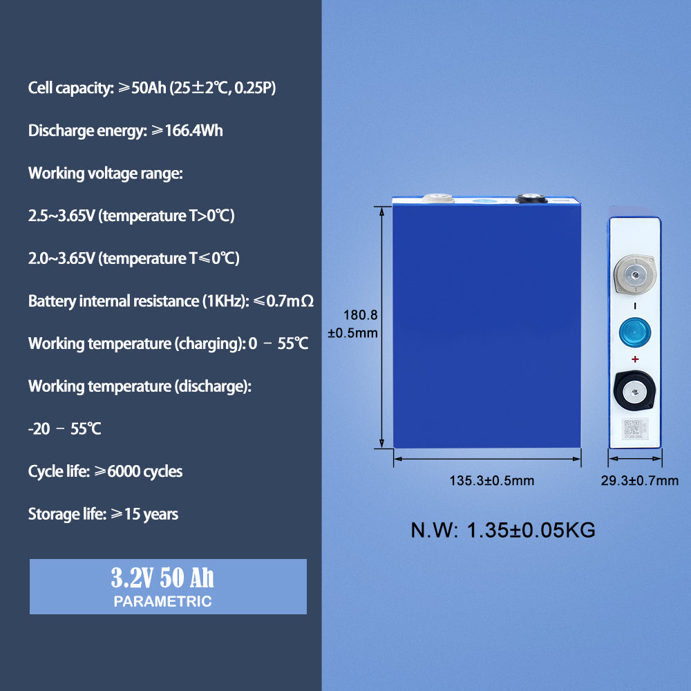 Lifepo4 LF50K Grade A Battery Cell  Original Rechargeable  For DIY 12V 24V 48V Pack Solar Energy Storage RV EV